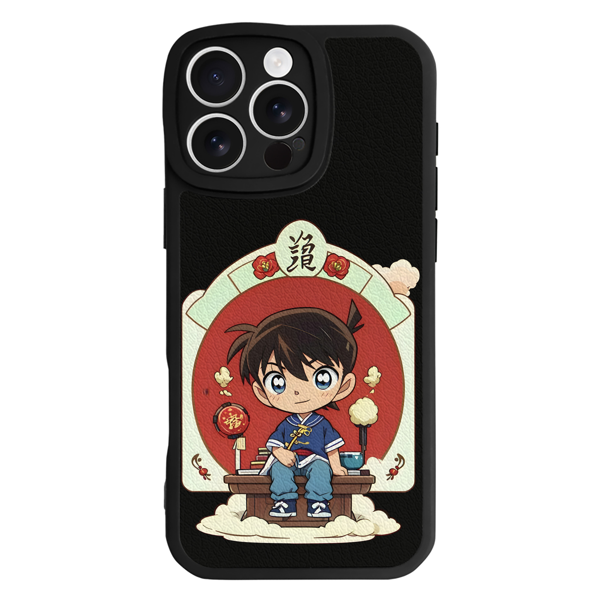 （画像用） 名探偵コナン 江戸川 コナン Detective Conan Conan Edogawa 【iPhone 16シリーズ対応】シリコンスマホケース（レザー調） 材質：シリコン